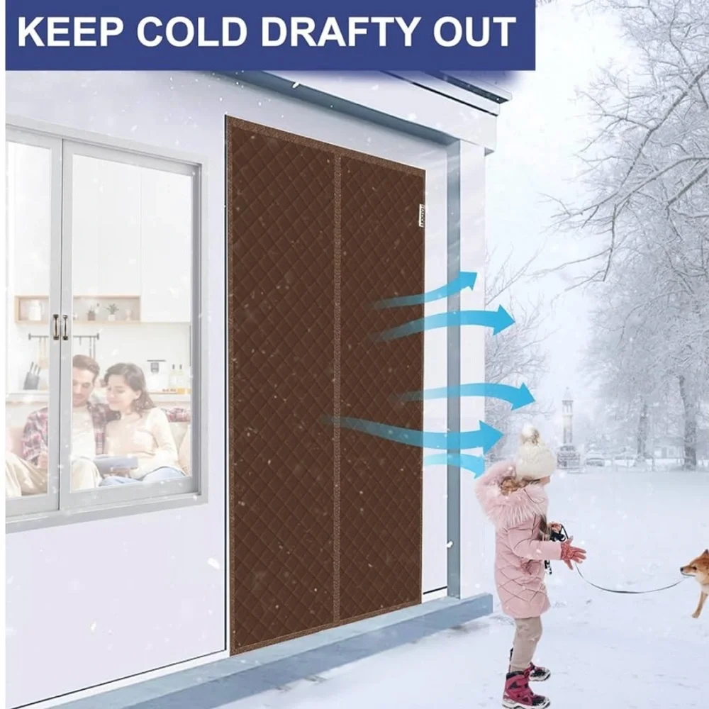 Magnetic Thermal Insulated Door Curtain Fits Door Size 72" x 80" - Picture 3 of 5